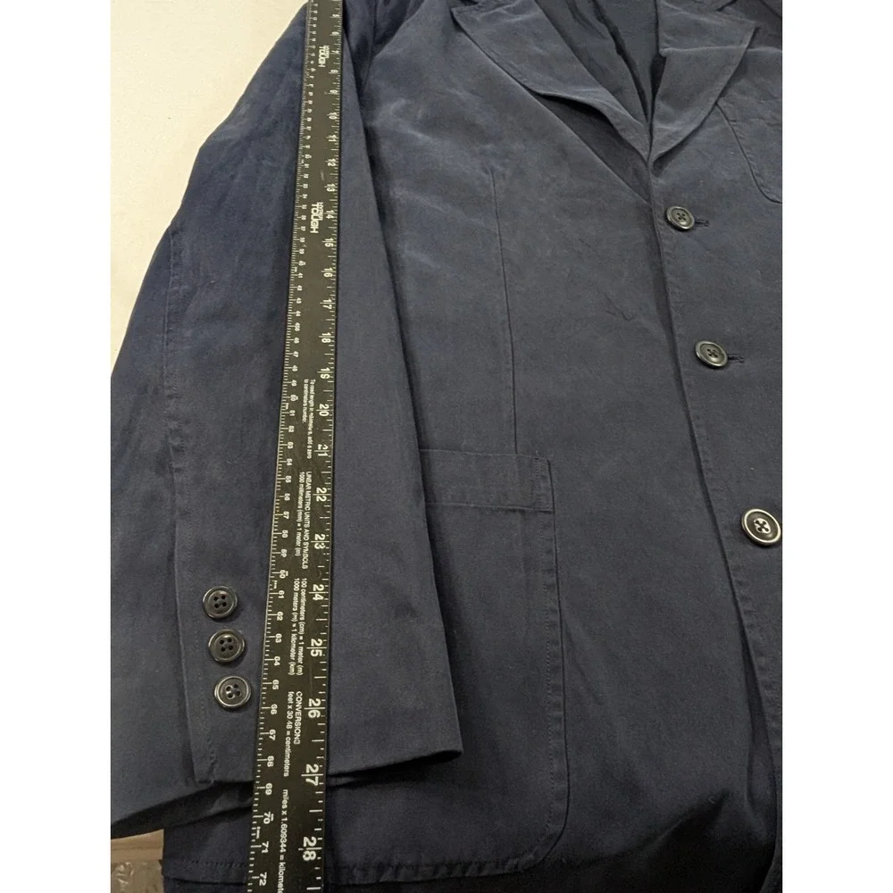 Territory Ahead Jacket Mens Large Tall  3 Button Silk Cotton Blend Blazer Long